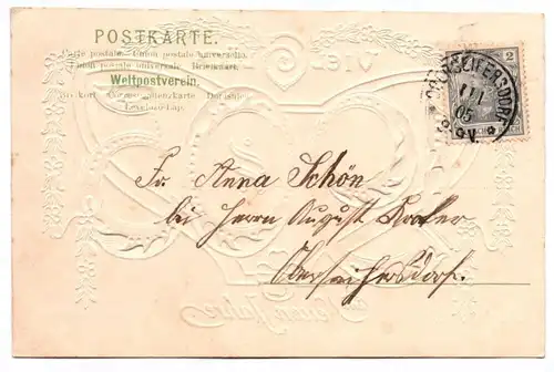 Litho Ak Viel Glück 1905 Neujahr gold geprägt 1905