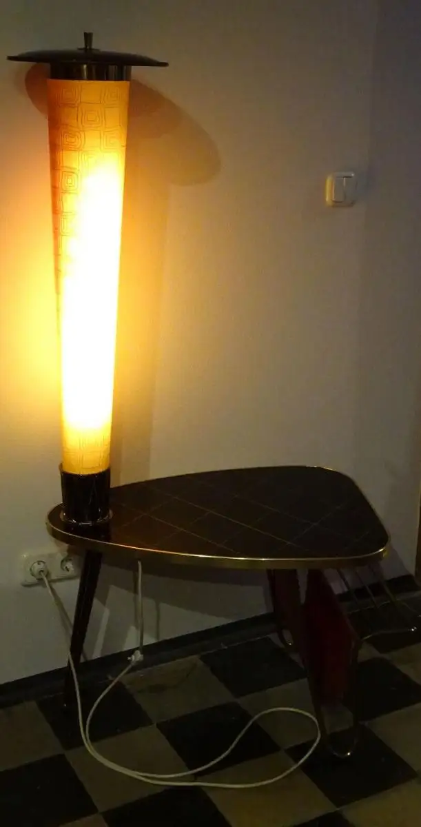 Alter Zeitungsständer Lampe 50er Tisch Jahre Rockabilly Mid Century Design 1
