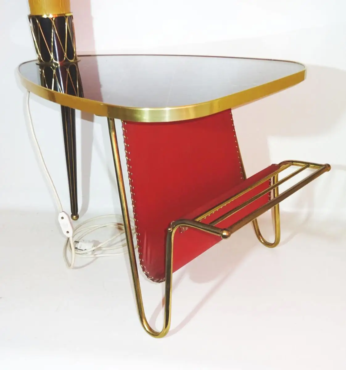 Alter Zeitungsständer Lampe 50er Tisch Jahre Rockabilly Mid Century Design 8