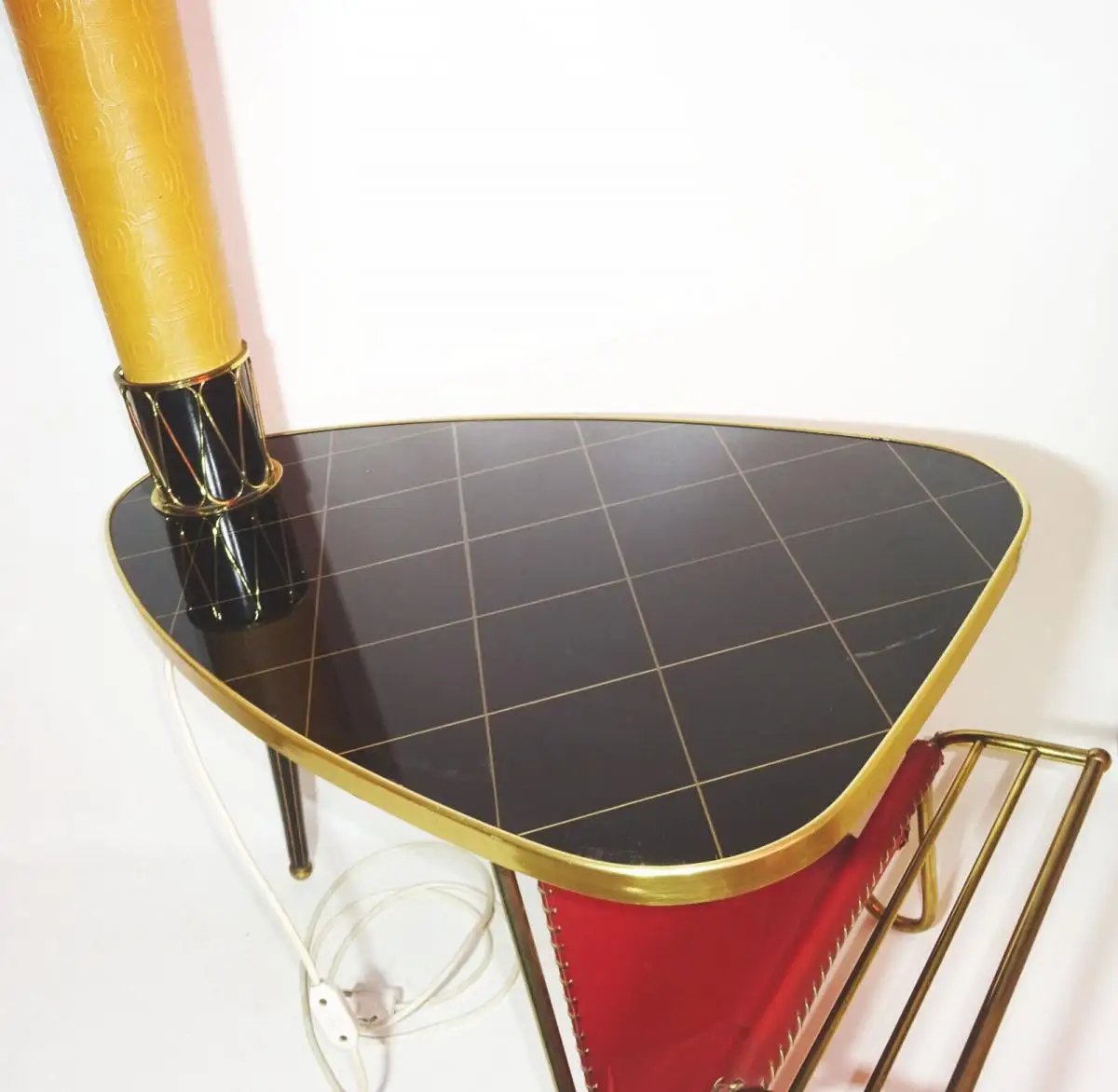 Alter Zeitungsständer Lampe 50er Tisch Jahre Rockabilly Mid Century Design 9