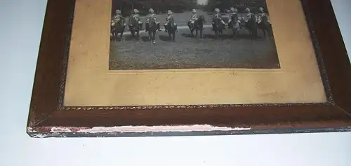 Foto im Bilderrahmen Gardereiter zu Pferd Pickelhauben Kavallerie Bischofswerda