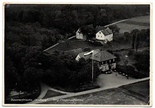 Ak Sommerfrische Landberg Original Fliegeraufnahme Gasthaus Mohorn Dresden 1935