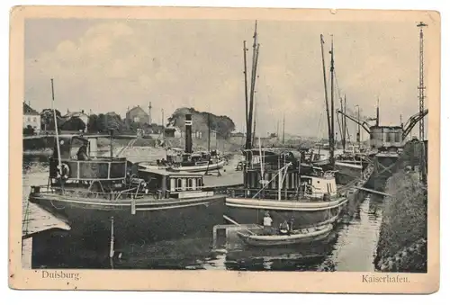 Ak Duisburg Kaiserhafen um 1920