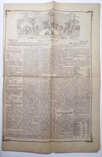 Die Aurora 1878 deutsche Zeitung aus Buffalo USA Auswanderer Katholisch