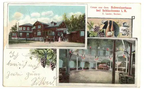 Litho Ak Gruss aus dem Schweizerhaus bei Schluckenau um 1915 A4024