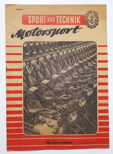 Sport und Technik Motorsport GST Werbenummer AWO Zündpunkt 1954