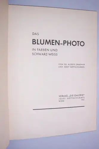 Grabner & Gottschammel 1941 Das Blumen Photo in Farben und schwarzweiss