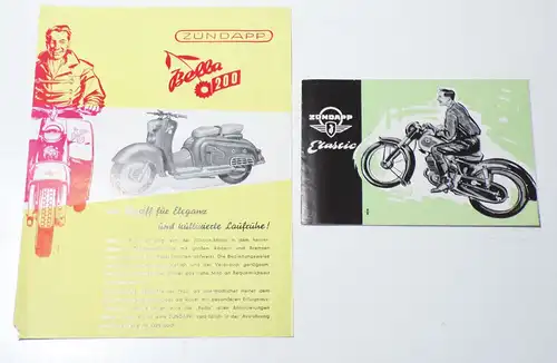 Zündapp Prospekt Bella 200 Elastic 200 ccm 250 ccm Oldtimer 