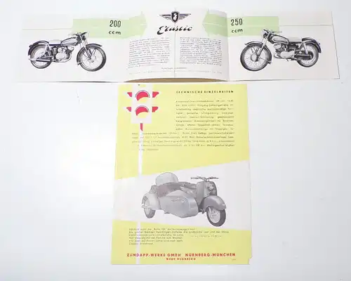 Zündapp Prospekt Bella 200 Elastic 200 ccm 250 ccm Oldtimer 