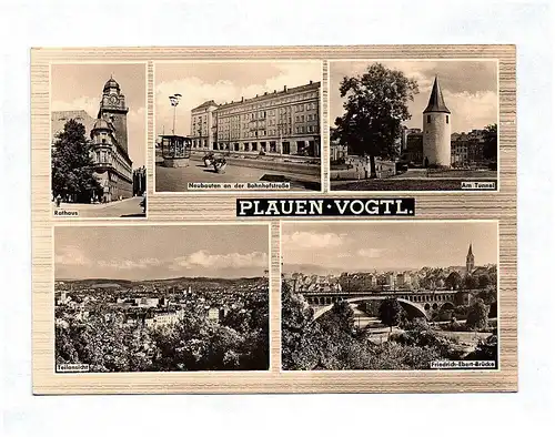 Ak Plauen Vogtland Rathaus Am Tunnel Neubauten Bahnhofstraße