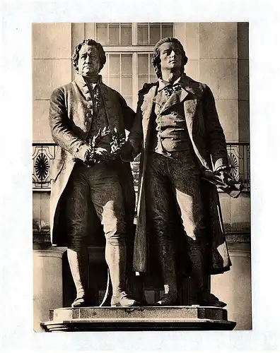 Ak Weimar Goethe und Schiller Denkmal Echtfoto