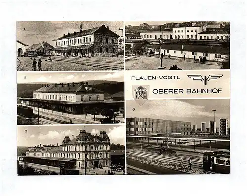 Ak Plauen Vogtland Oberer Bahnhof Empfangsgebäude Plauen DDR