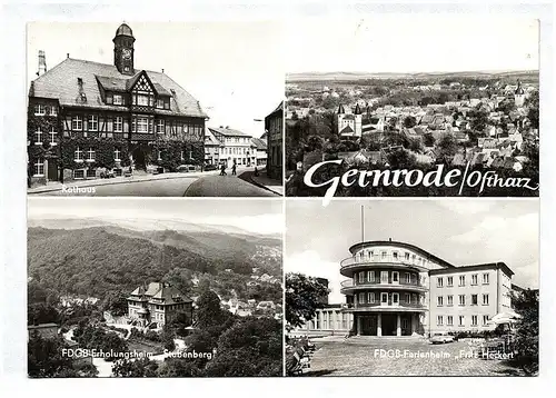 Ak Gernrode Ostharz Rathaus FDGB Erholungsheim Ferienheim 1981 DDR