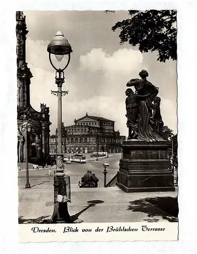 Ak Dresden Blick von der Brühlschen Terrasse DDR Echt Foto