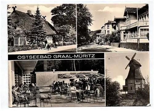 Ak Ostseebad Graal Müritz DDR Rosa Luxeburg Straße Broiler Gaststätte Windmühle
