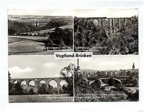 Ak Vogtland Brücken Göltzschtalbrücke Elstertalbrücke Syratalbrücke Echtfoto DDR