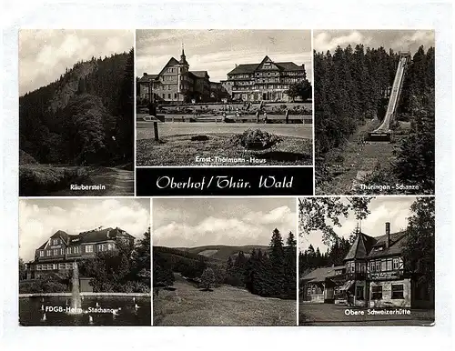 Ak Oberhof Thüringer Wald Ernst Thälmann Haus Räuberstein Schanze Obere Schweize