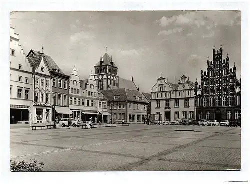 Foto Ak Greifswald Platz der Freundschaft 1984 DDR