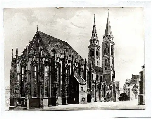 Ak Nürnberg ST Sebalduskirche nach einem alten Stich Echtfoto