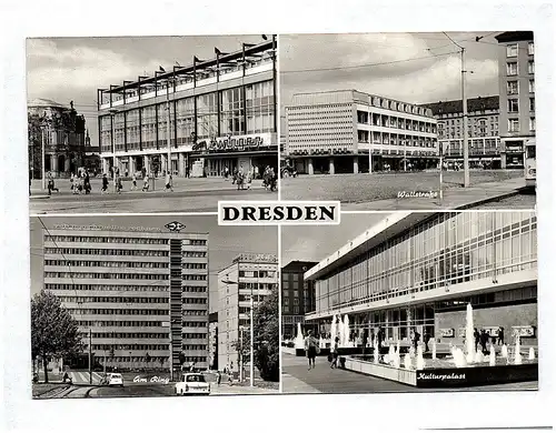 Ak Dresden Wallstraße am Ring Kulturalast DDR