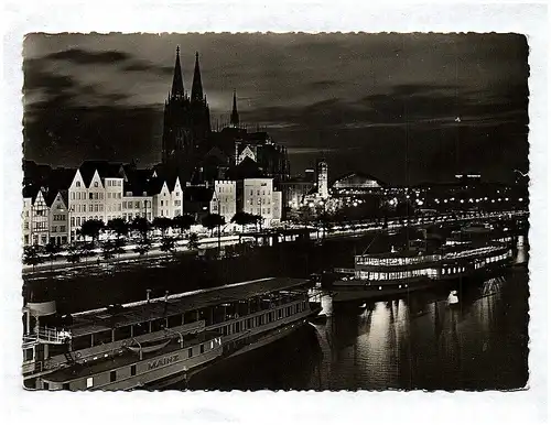 Foto Ak Köln am Rhein Rheinufer mit Dom 1961 Echtfoto