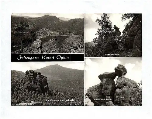 Ak Felsengasse Kurort Oybin Scharfenstein und Hochwald Echtfoto DDR  Friedenstau