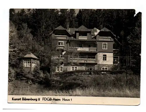 Ak Kurort Bärenburg FDGB Heim Haus 1 DDR