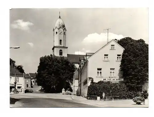 Ak Bad Brambach DDR HO Cafe am Markt Kr Oelsnitz Karl Liebknecht Platz