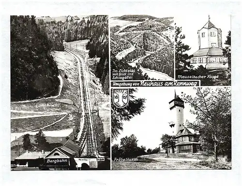 Ak Umgebung Neuhaus am Rennweg Bergbahn Fröbelturm Meuselbacher Kuppe