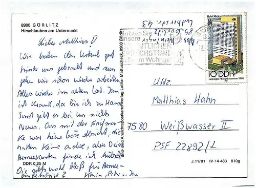 Ak Görlitz Hirschlauben am Untermarkt DDR