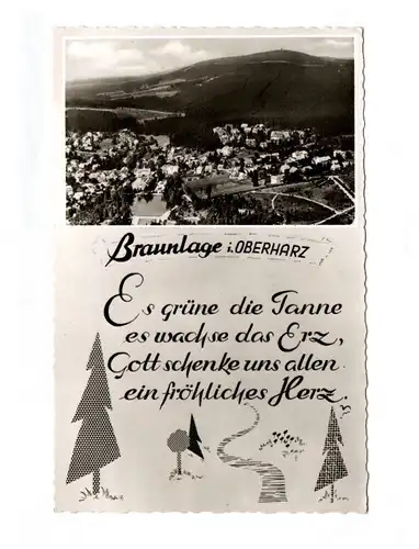 Ak Braunlage im Oberharz Es grüne die Tanne es wachse der Harz Spruch 1965