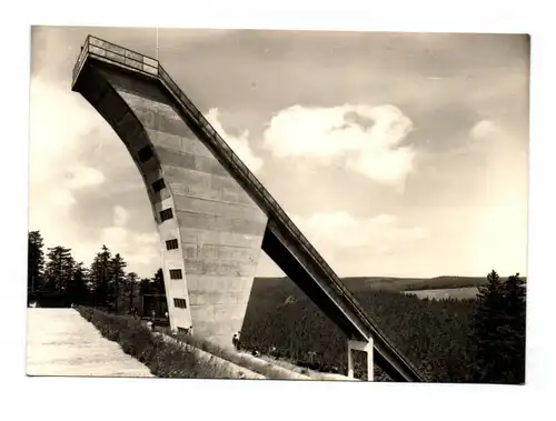 Foto Ak Oberhof in Thüringen Schanze am Rennsteig DDR