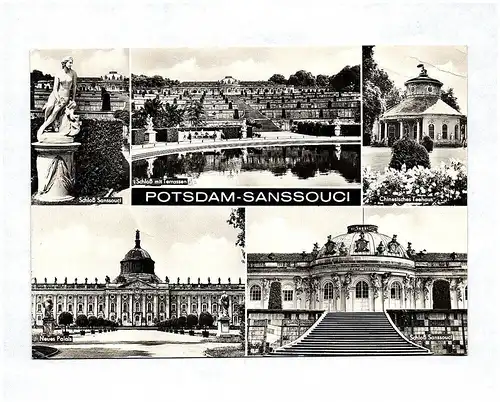Ak Potsdam Sanssouci Schloß mit Terrassen Chinesisches Teehaus DDR Echtfoto