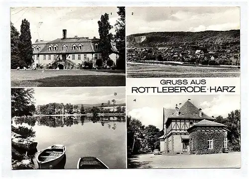 Ak Gruß aus Rottleberode Harz DDR Ferienheim Übersicht Gondelteich Bahnhof