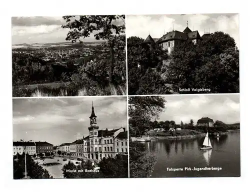 Ansichtsarte Oelsnitz Vogtland Markt Rathau Talsperre Schloß Voigtsberg