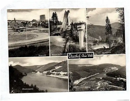 Ak Thüringer Wald Oberhof Teilansicht Ohratalsperre Lütsche Schanze am Rennsteig
