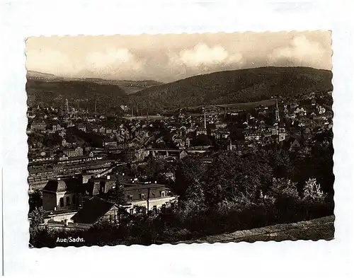 Ak Echtfoto Aue Sachsen 