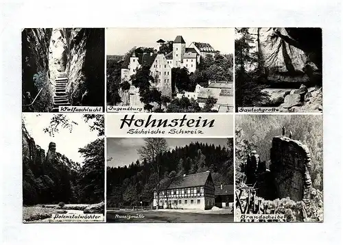 Ak Hohnstein Sächsische Schweiz Wolfsschlucht Jugendburg Polenztalwächter Russig