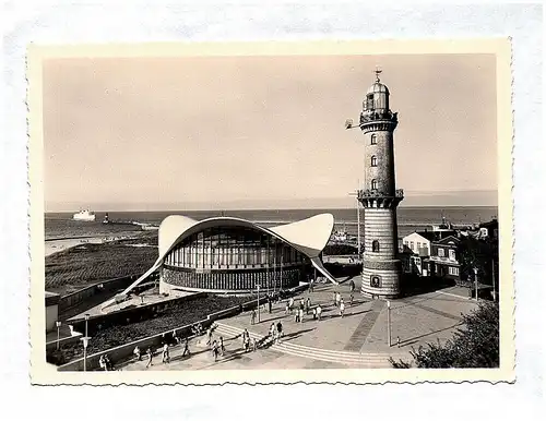 Foto Ak Warnemünde Leuchtturm Mecklenburg Vorpommern