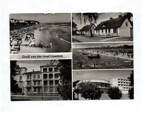 Ak Gruß von der Insel Usedom Ostseebad Bansin Heringsdorf Zempin Ahlbeck DDR 198