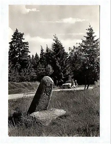 Ak Foto Rennsteigstein bei Neustadt am Rennsteig Kreis Ilmenau Echtfoto DDR