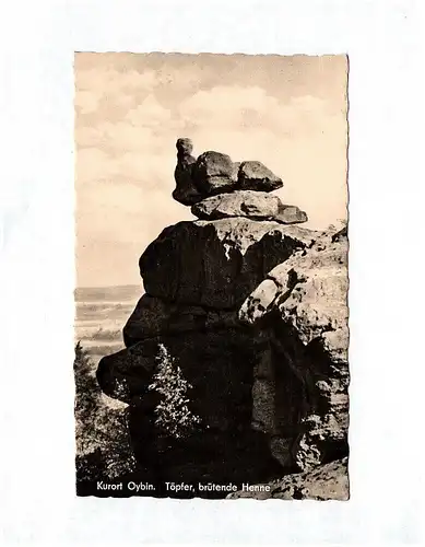 Ak Foto Kurort Oybin Töpfer brütende Henne Echtfoto