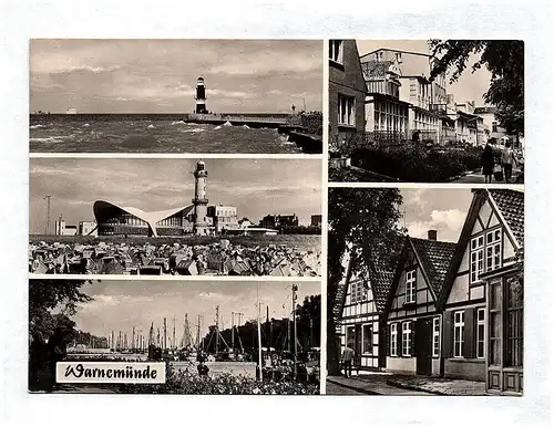 Echtfoto Ak Warnemünde An der Mole Konsumgaststätte DDR am alten Strom