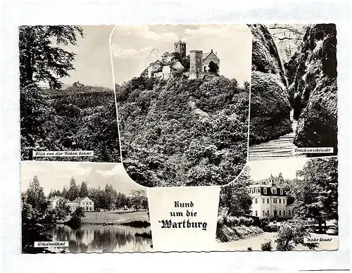 Ak Rund um die Wartburg Eisenach DDR Blick von der hohen Sonne Drachenschlucht