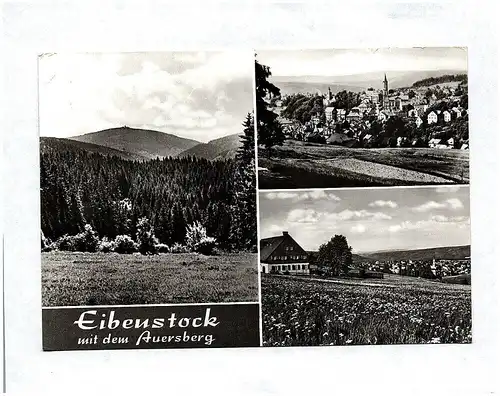 Ak Eibenstock mit dem Auersberg DDR