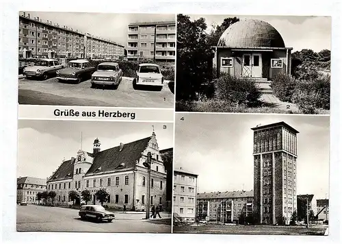 Ak Grüße aus Herzberg Am Wilhelm Pieck Ring Planetarium Rathaus Wasserturm