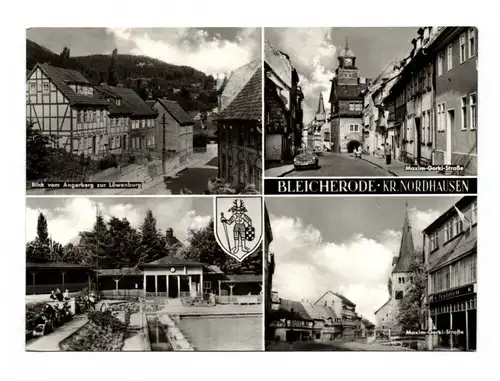 Ak Bleicherode Kr Nordhausen Blick vom Angerberg zur Löwenburg Maxim Gorki Straß