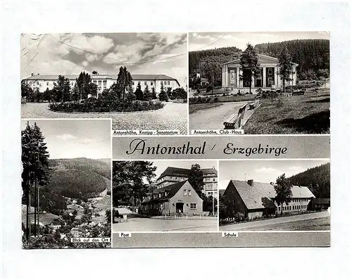 Ak Antonsthal Erzgebirge Antonshöhe Kneipp Sanatorium Clubhaus DDR Post Schule