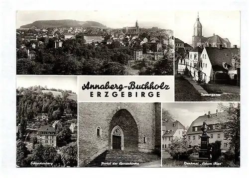 Ak Annaberg Buchholz Erzgebirge DDR Denkmal Adam Ries Schreckenberg