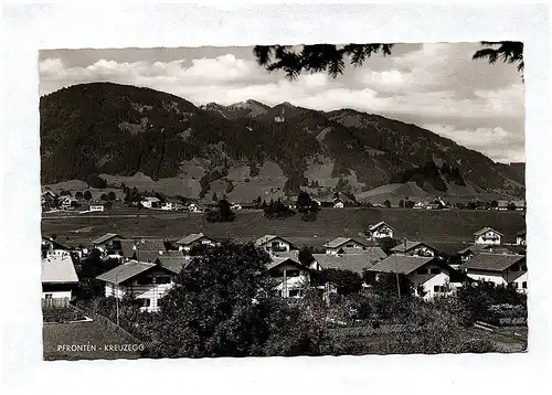 Ak Pfronten Kreuzegg mit Blick auf Weißbach und Edelsberg 1961